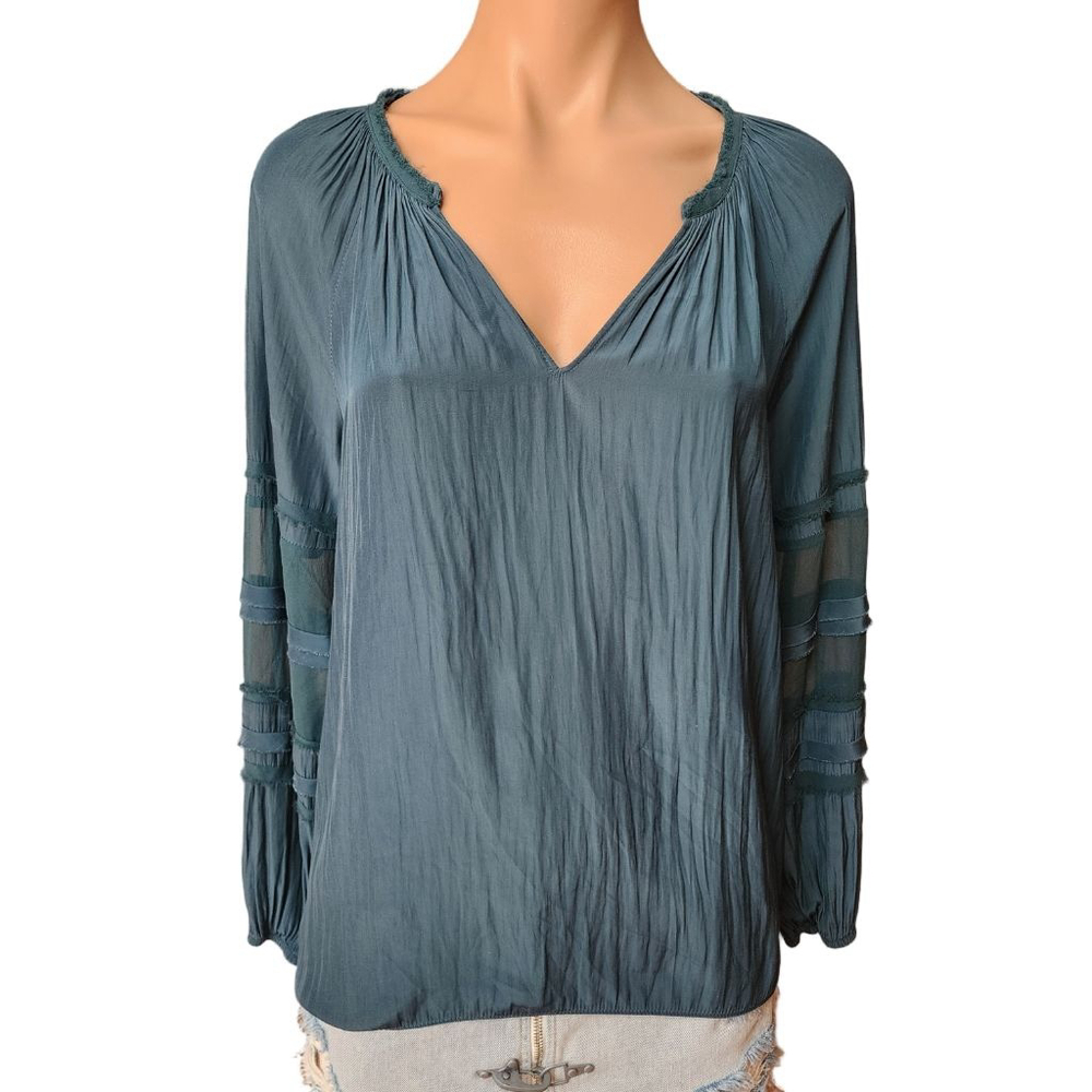 RAMY BROOK Dark Green Long Sleeve Blouse XS